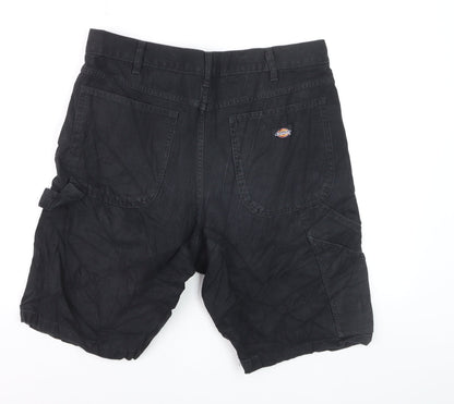 Dickies Men's Black Cotton Cargo Work Shorts Size 34 Regular Fit