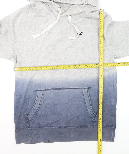 Hollister Men's Grey Pullover Hoodie Size S Logo Fleece Sweatshirt
