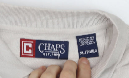 Chaps Men's Beige Cotton Collared XL Polo T-Shirt
