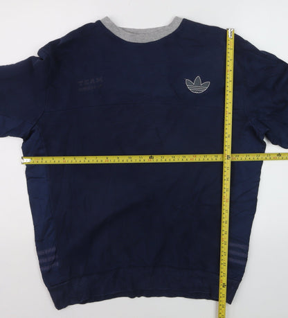 Adidas Men's Blue Crew Neck Pullover Sweatshirt Size M Sportswear