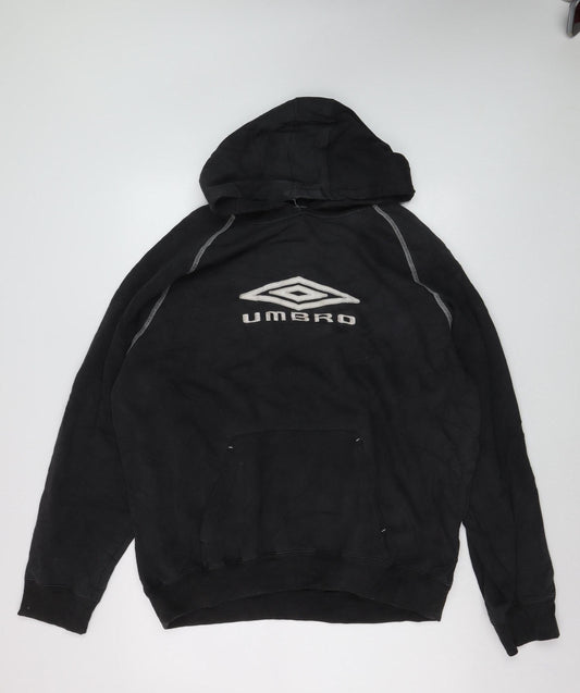 Umbro Men’s Black XL Pullover Hoodie Sports Logo Sweatshirt