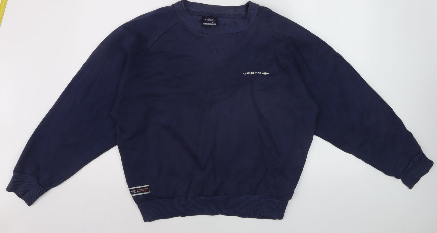 Umbro Men's Blue Crew Neck Pullover Sweatshirt L Sportswear