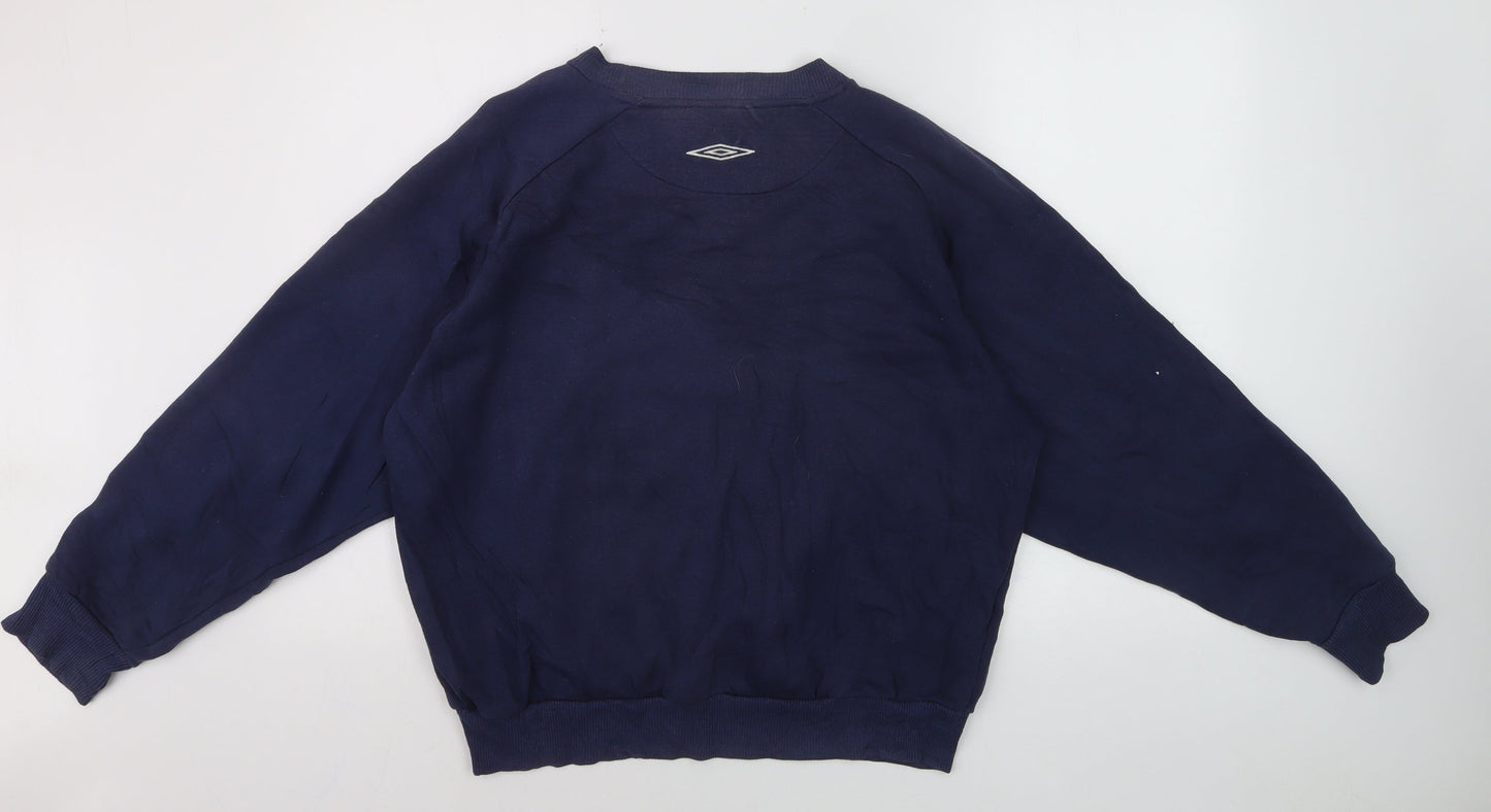 Umbro Men's Blue Crew Neck Pullover Sweatshirt L Sportswear