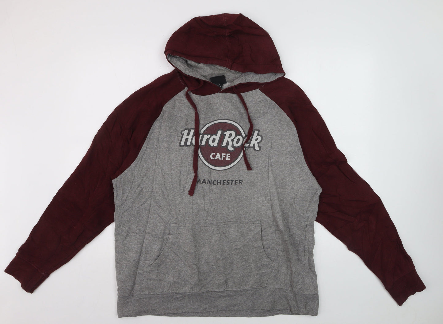 Hard Rock Cafe Manchester Men's Grey Pullover Hoodie M