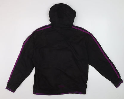 Lonsdale Men’s Black Full Zip Hoodie M Embroidered Logo Sportswear