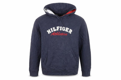 Tommy Hilfiger Men’s Blue Pullover Hoodie L Embroidered Logo Fleece