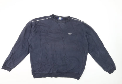 Reebok Men's Blue Pullover Sweatshirt Size M Crew Neck Sports Style