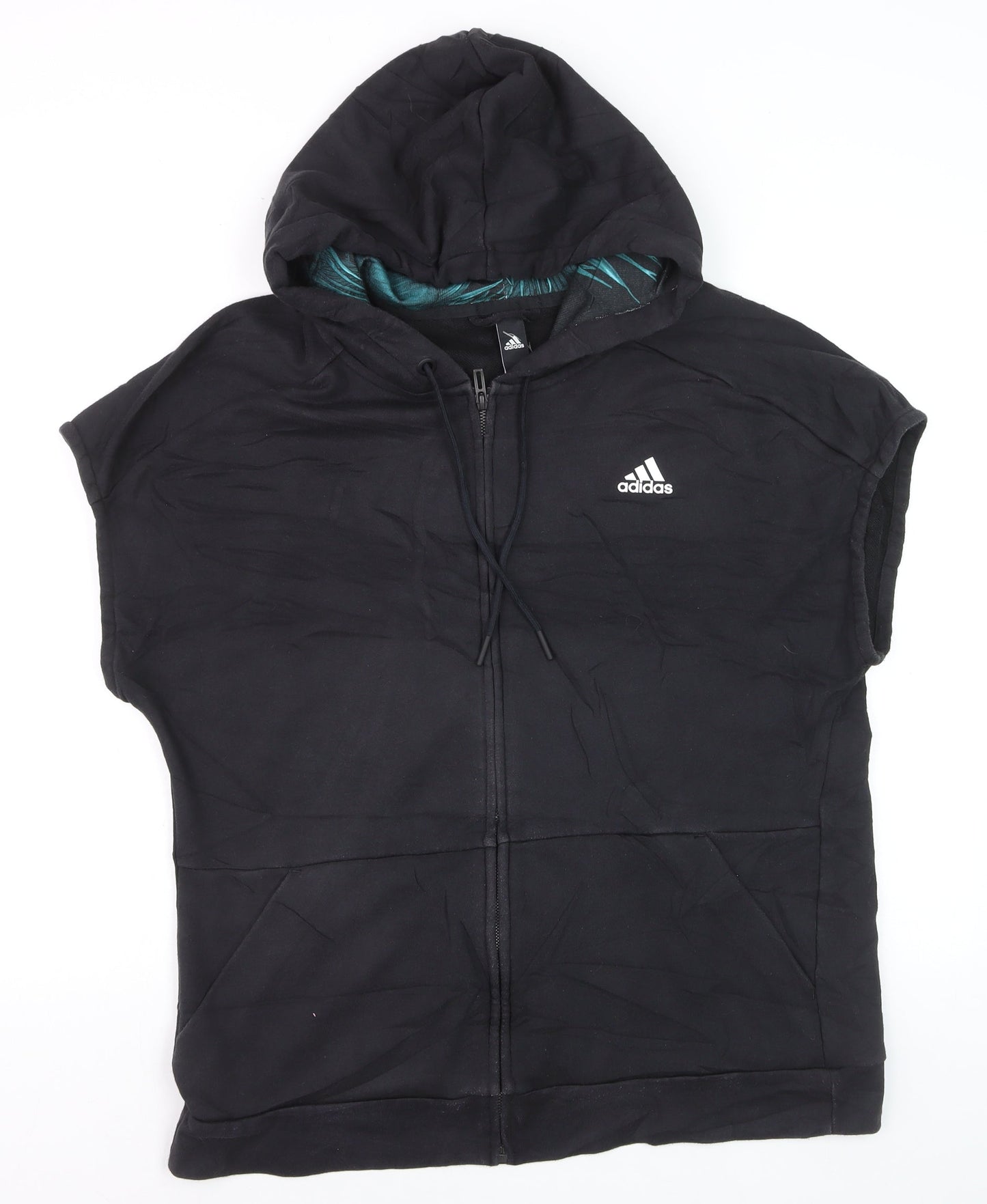 Adidas Men's Black Sleeveless Full Zip Hoodie Size M