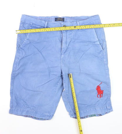 Polo Ralph Lauren Men's Blue Chino Shorts Size 32 with Embroidered Logo