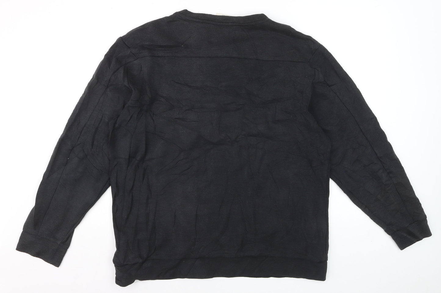 Reebok Men Black L Pullover Sweatshirt Crew Neck Classic Logo