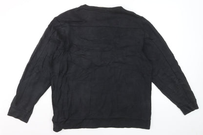 Reebok Men Black L Pullover Sweatshirt Crew Neck Classic Logo