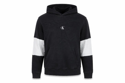 Calvin Klein Jeans Men’s Black Pullover Hoodie M Logo Jersey Sweatshirt