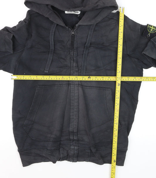 Stone Island Men's Black Cotton Full Zip Hoodie M Excellent
