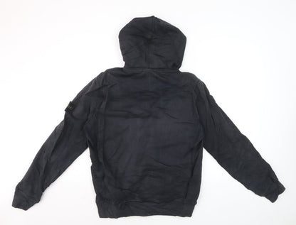 Stone Island Men's Black Cotton Full Zip Hoodie M Excellent