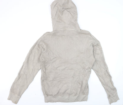 Reebok Men's Beige Pullover Hoodie XS Regular Fit Cotton Blend