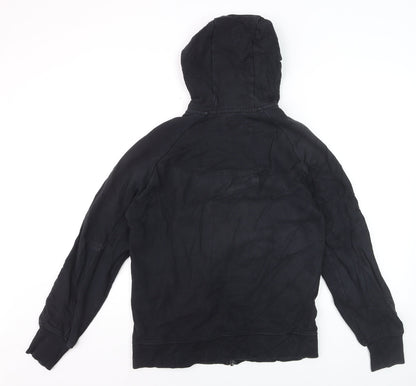C.P. Company Men's Black Full Zip Hoodie Size S Lightweight Cotton