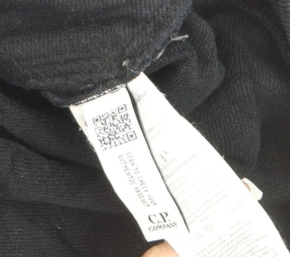 C.P. Company Men's Black Full Zip Hoodie Size S Lightweight Cotton