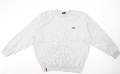 Umbro Mens Grey XXL Crew Neck Pullover Sweatshirt Classic Style