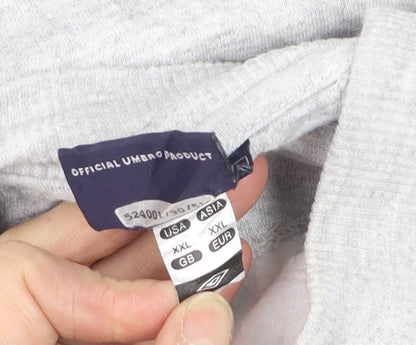 Umbro Mens Grey XXL Crew Neck Pullover Sweatshirt Classic Style