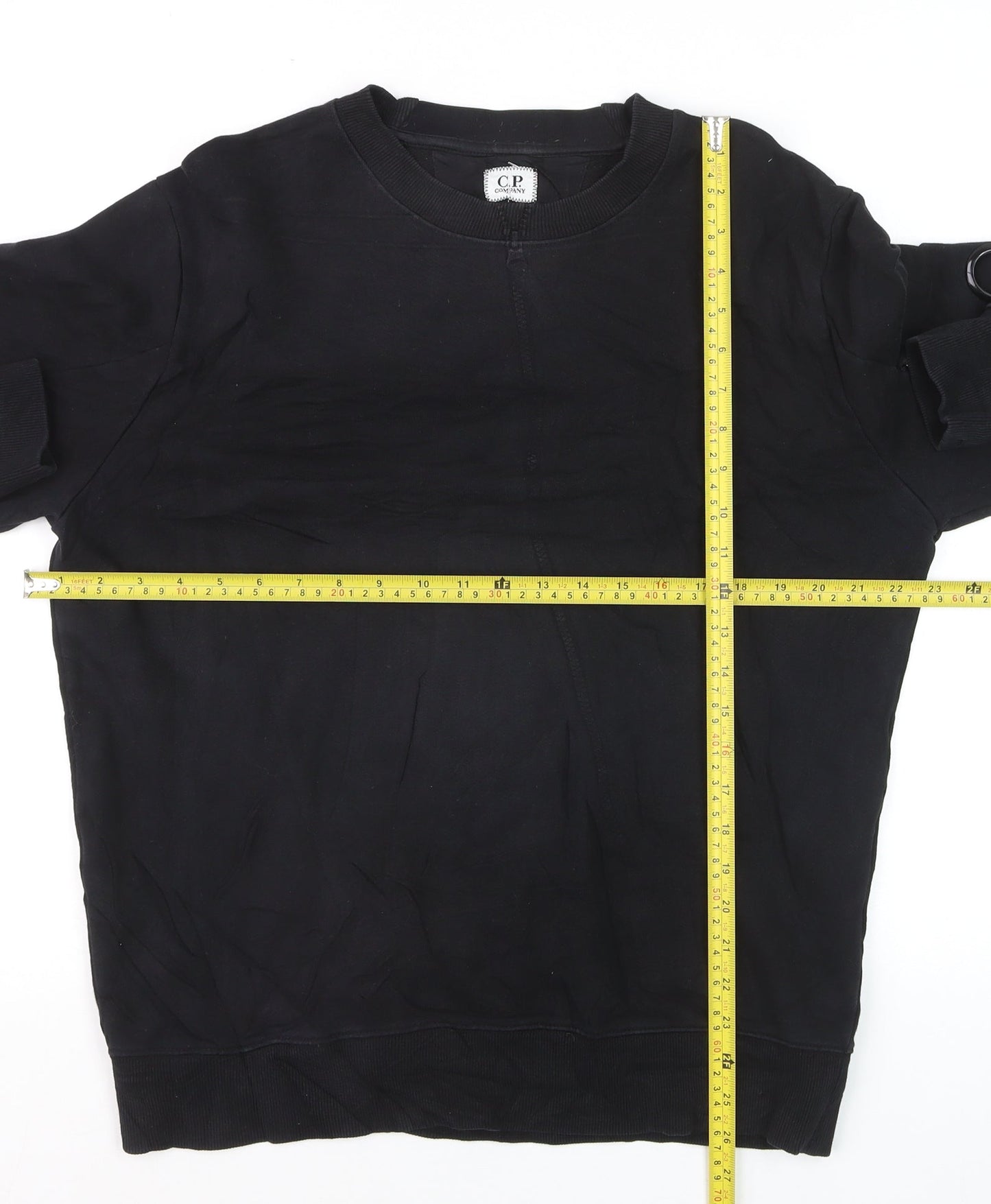 C.P. Company Men's Black Crew Neck Sweatshirt Size L Cotton Casual