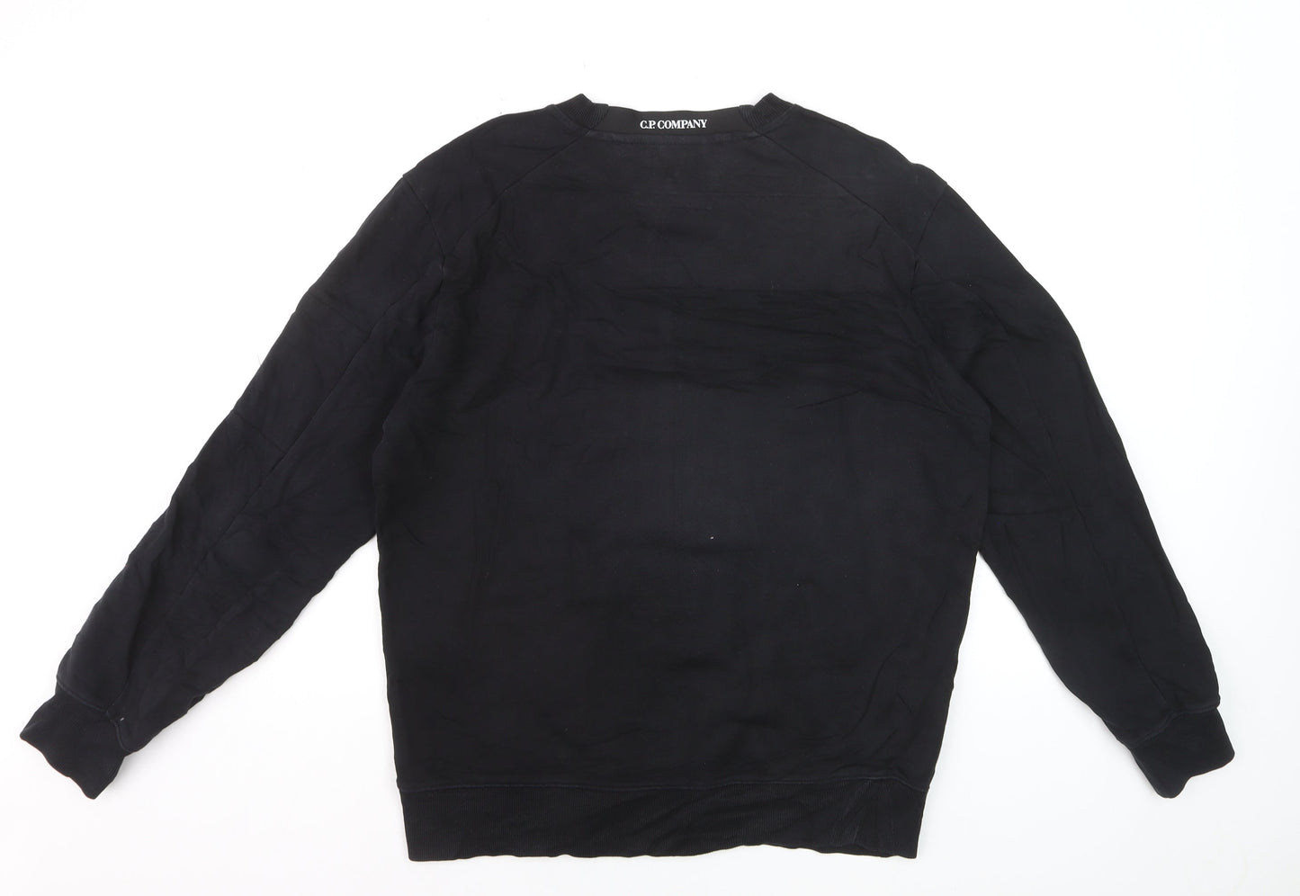 C.P. Company Men's Black Crew Neck Sweatshirt Size L Cotton Casual