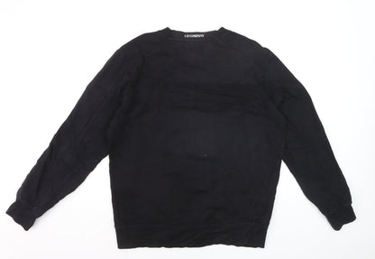 C.P. Company Men's Black Crew Neck Sweatshirt Size L Cotton Casual