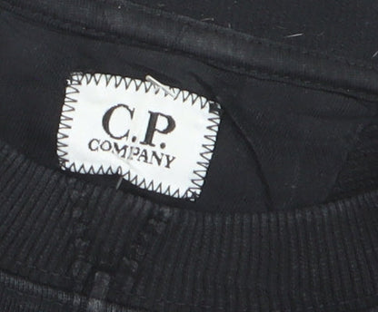 C.P. Company Men's Black Crew Neck Sweatshirt Size L Cotton Casual
