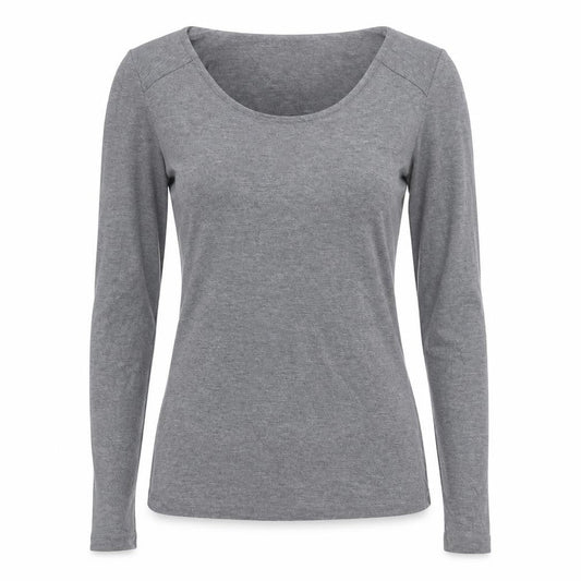 Karen Millen Women’s Grey Long Sleeve Jersey Scoop Neck Top Size 6