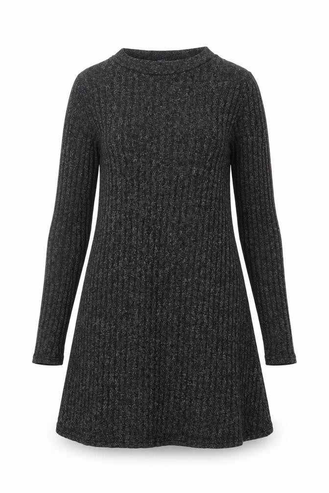 Atmosphere Womens Grey Long Sleeve Knit A-Line Dress Size 8