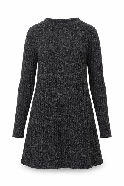 Atmosphere Womens Grey Long Sleeve Knit A-Line Dress Size 8
