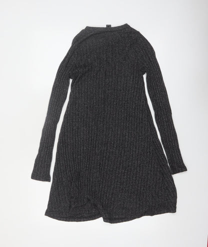 Atmosphere Womens Grey Long Sleeve Knit A-Line Dress Size 8