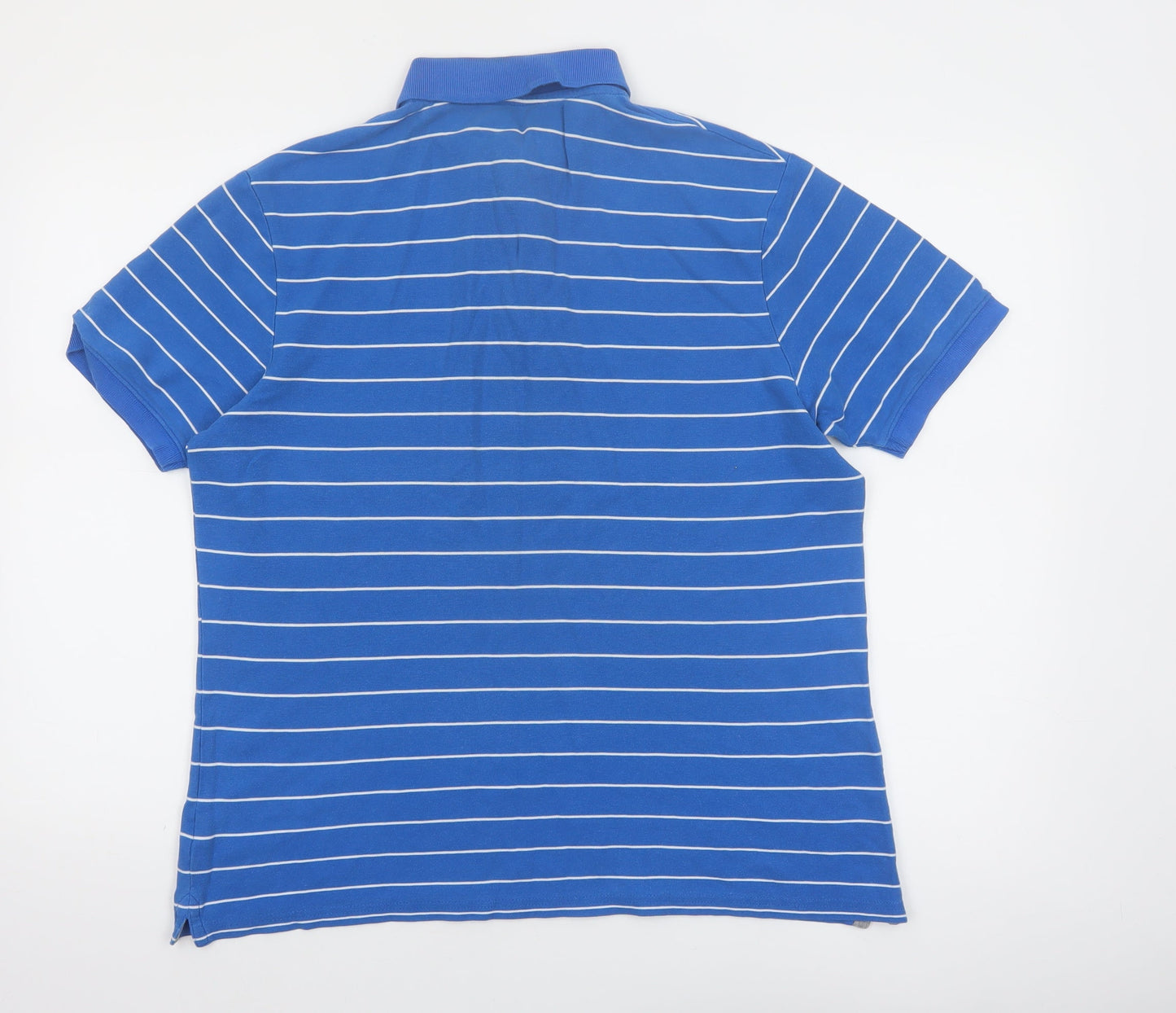 Sandstone Men's Blue Striped Polo Shirt Size M Cotton Casual