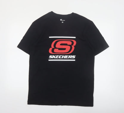 Skechers Men's Black Medium Logo Graphic Cotton T-Shirt