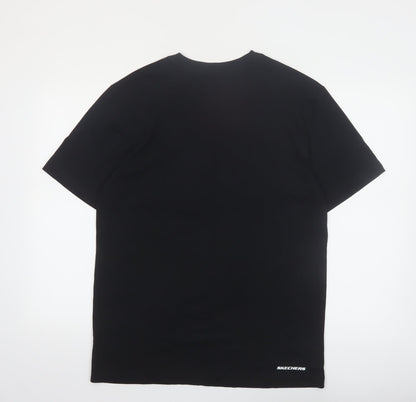 Skechers Men's Black Medium Logo Graphic Cotton T-Shirt