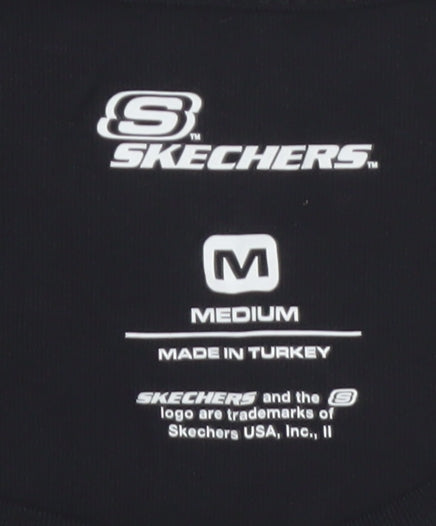 Skechers Men's Black Medium Logo Graphic Cotton T-Shirt
