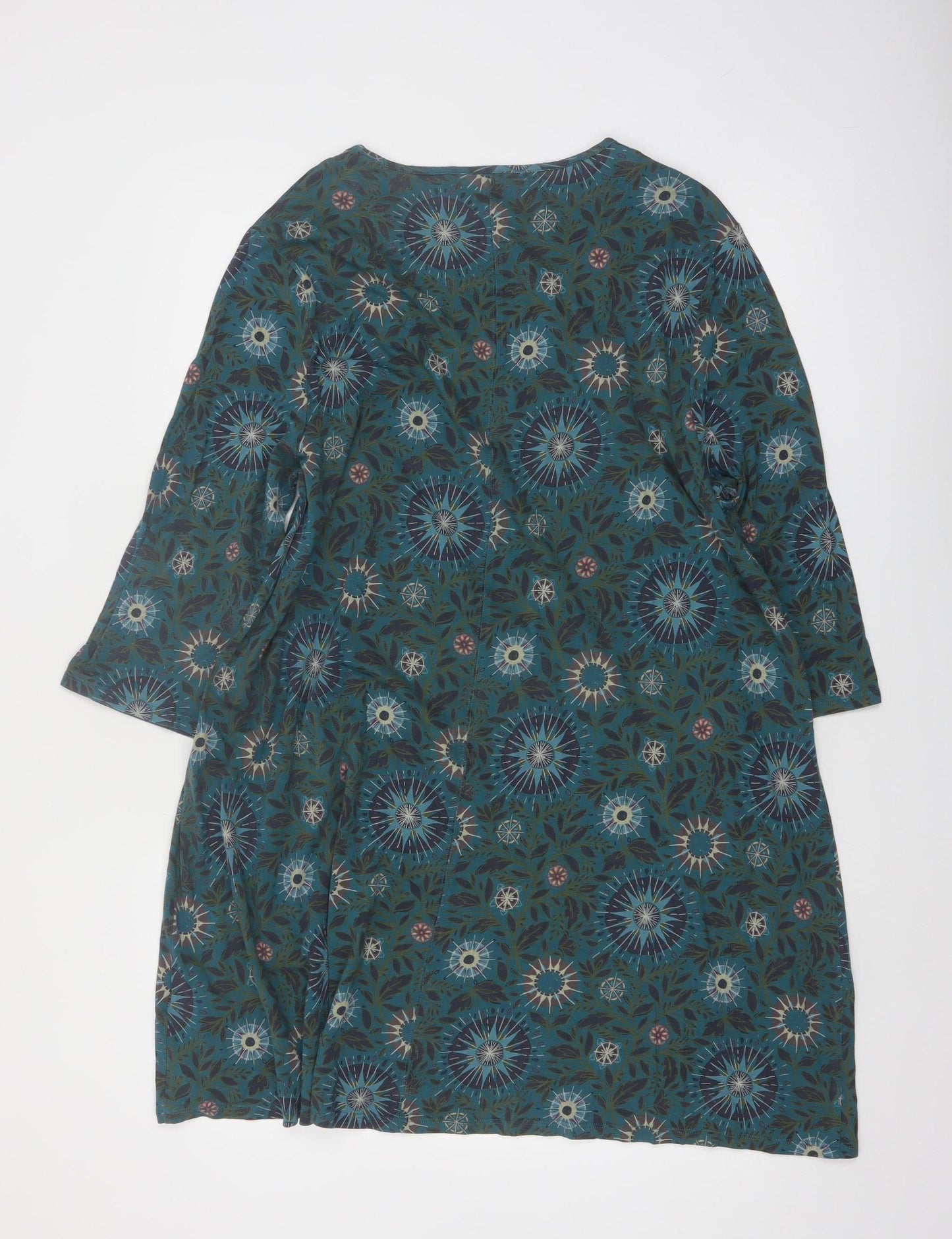 Seasalt Cornwall Women’s Green Floral Shift Dress Size 18