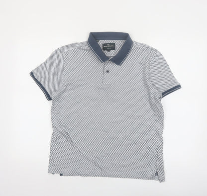 Rodd & Gunn Men's Blue Geometric Polo Shirt Size M Cotton Sports Fit