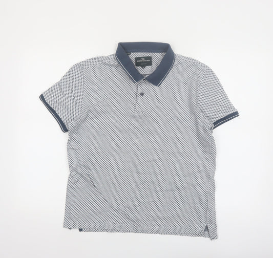 Rodd & Gunn Men's Blue Geometric Polo Shirt Size M Cotton Sports Fit