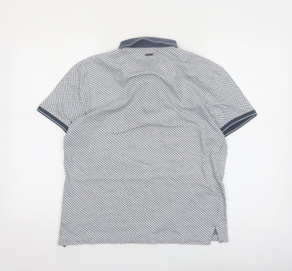 Rodd & Gunn Men's Blue Geometric Polo Shirt Size M Cotton Sports Fit