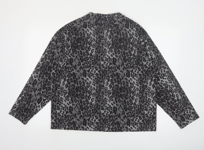 Marks and Spencer Women’s Grey Leopard Print Pullover Jumper Size 16