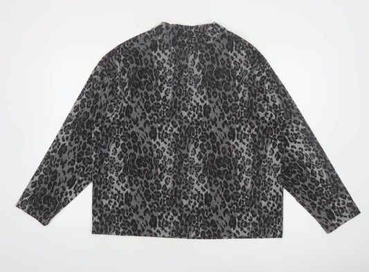 Marks and Spencer Women’s Grey Leopard Print Pullover Jumper Size 16