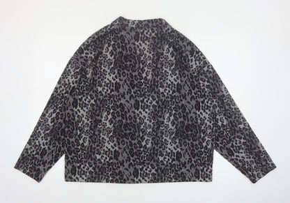 Marks and Spencer Women’s Grey Leopard Print Pullover Jumper Size 16