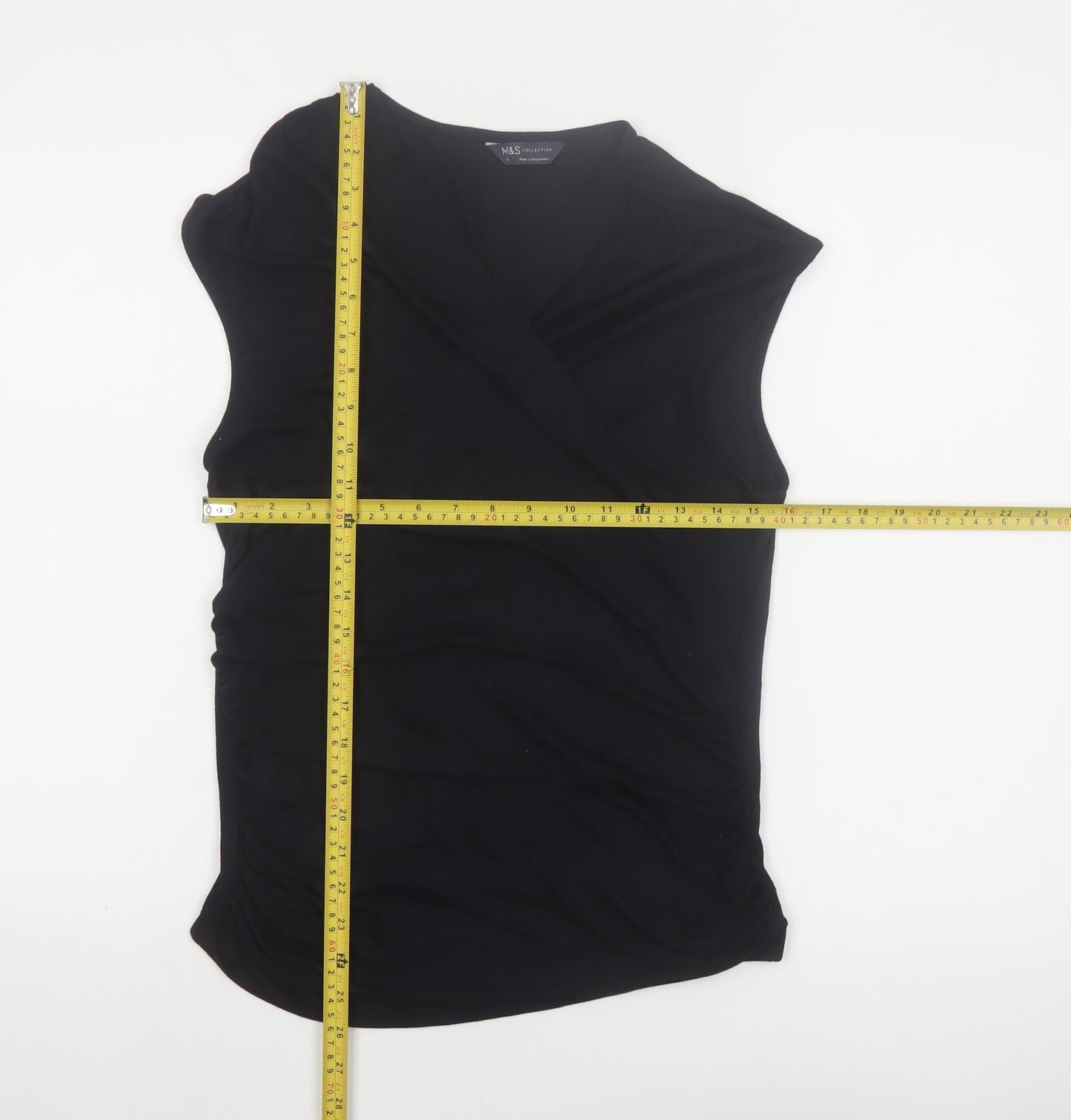 Marks and Spencer Women’s Black Wrap Sleeveless Blouse Size 12