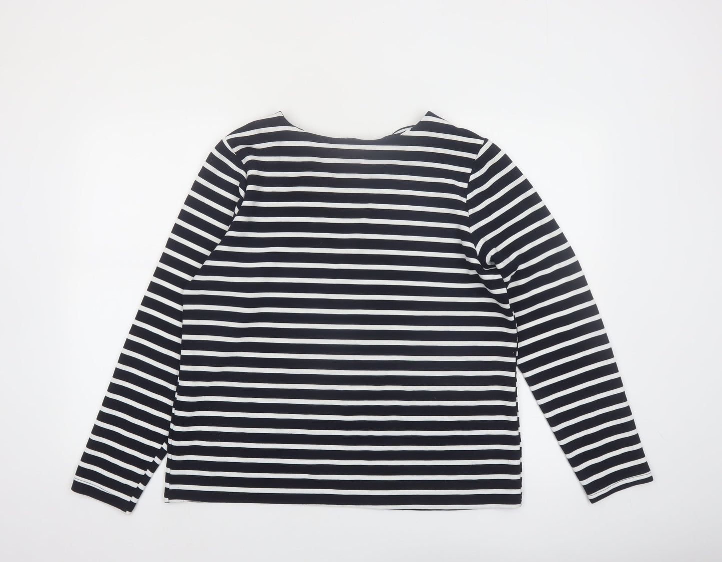 Papaya Women Black White Striped Long Sleeve Jersey Top Size 16