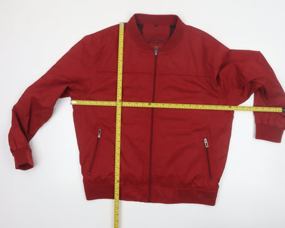Bexleys Men's Red Bomber Jacket Size 42 Regular Fit Full Zip