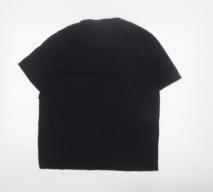 Farah Men's Black Crew Neck Short Sleeve Cotton T-Shirt L