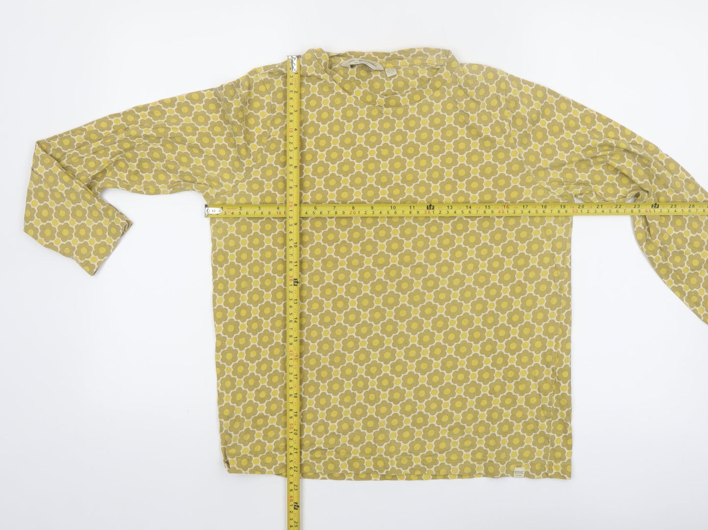 Regatta Women Yellow Floral Cotton Long Sleeve Blouse UK14