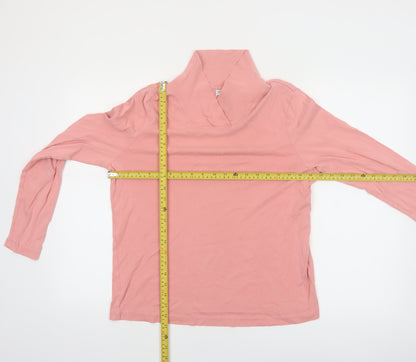 Cotton Traders Women’s Pink Long Sleeve Roll Neck Cotton Top Size 18