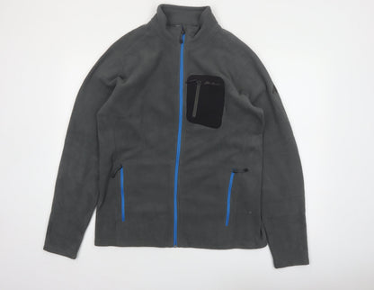 Eddie Bauer Men's Grey Fleece Full Zip Jacket Size L Outdoor Lightweight