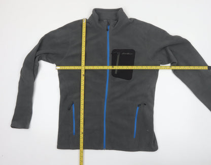 Eddie Bauer Men's Grey Fleece Full Zip Jacket Size L Outdoor Lightweight